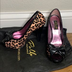 Light pink cheetah Pin Up Heels